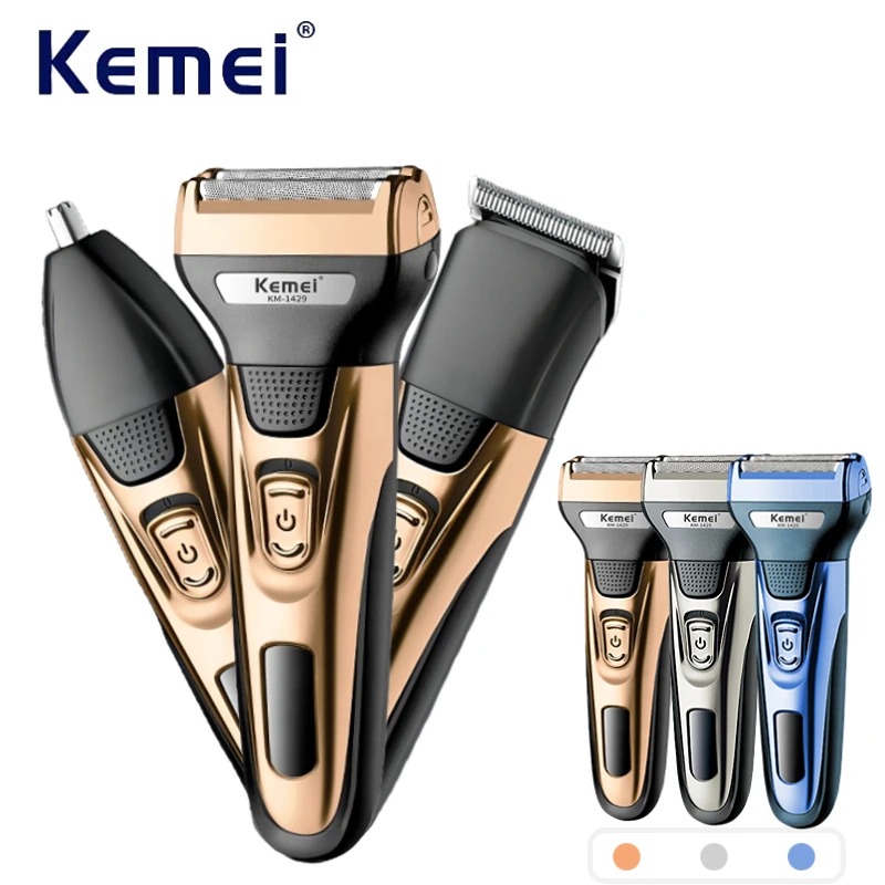 Eyebrow Razor Trimmer - Kemei KM-1429 3 w 1 elektryczna